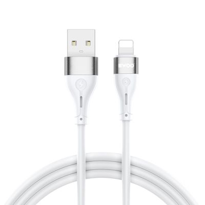 Kábel BWOO USB - Lightning 1m 3A Minimalistický Silikón Biely X280L