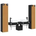 vidaXL Sada kúpeľňového nábytku 5 ks Čierna 33 x 34,5 x 160 cm