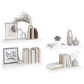 vidaXL Plávajúce nástenné police 4 ks, lesklé biele 60x23,5x3,8cm, MDF