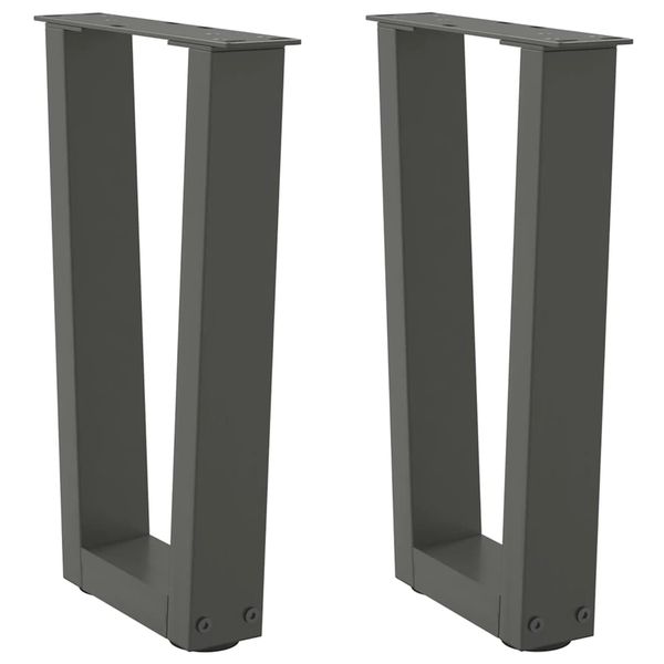 vidaXL Nohy konferenčného stolíka v tvare V, 2 ks, antracitové, 28 x (42-43,3) cm, oceľ
