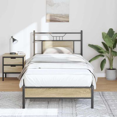 vidaXL Posteľný rám bez matraca dub sonoma 75x190 cm kompozitné drevo