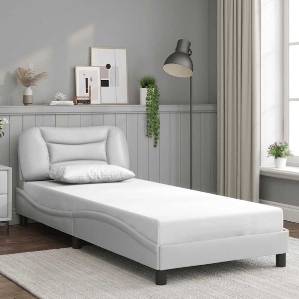 vidaXL Rám postele bez matraca Hvar biely 80x200 cm umelá koža
