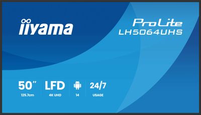 50'' iiyama LH5064UHS-B1AG:VA,4K UHD,Android, 24/7
