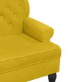 vidaXL Lavička s operadlom žltá 119,5x64,5x75 cm zamat