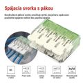 Páčková spojovacia svorka 4× 0,2–4 mm2, 10 ks
