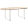 vidaXL Nohy konferenčného stolíka v tvare U, 2 ks, biele, 50 x (42-43) cm, oceľové