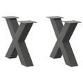 vidaXL Nohy konferenčného stolíka v tvare X, 2 ks, antracitové, 60 x (42-43) cm, oceľ
