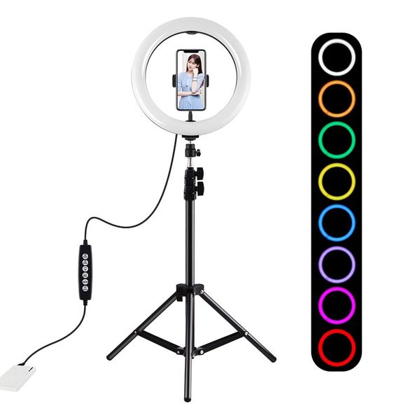 Statívový držiak Puluz 1,1 m + 26 cm RGBW LED Ring Vlogging PKT3044