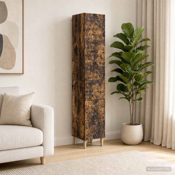 vidaXL Sada skríň 2 ks 33 x 34,5 x 90 cm Kompozitné drevo Dymový dub