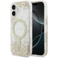 Guess puzdro pre iPhone 17 GUESS HC MAGSAFE RESIN BOTTOM GLITTER gold