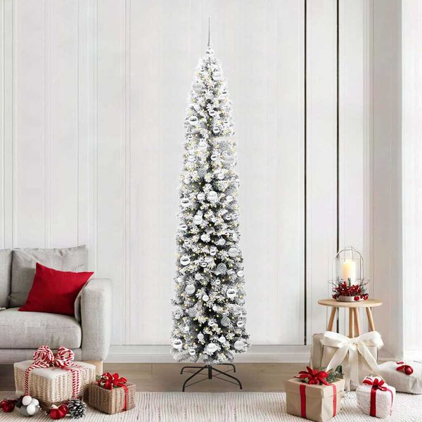 vidaXL Umelý vianočný stromček Zelená 210 cm PVC, oceľ a plast