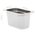 vidaXL Gastronádoby 4 ks, GN 1/4, 150 mm, nehrdzavejúca oceľ