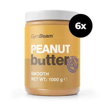 Arašidové maslo - GymBeam, jemný, 6 x 1000 g
