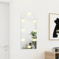 vidaXL Zrkadlo s LED svetlami 90x45 cm sklenené oblúkové
