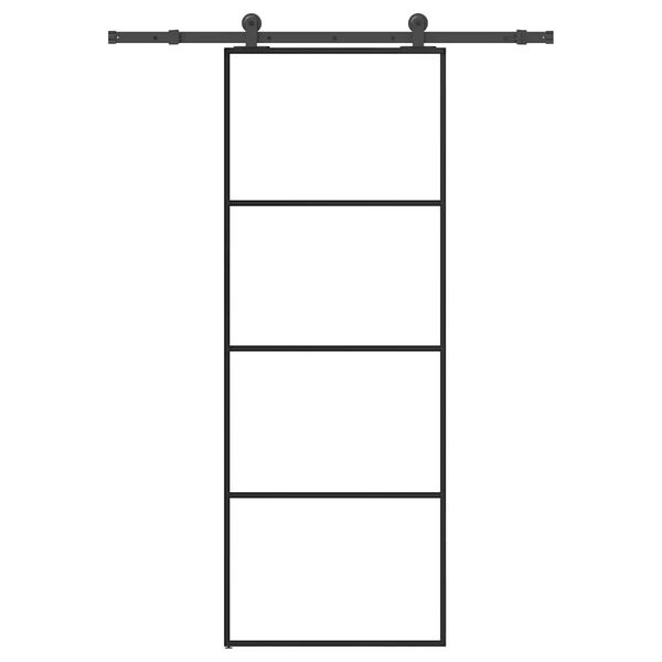 vidaXL Posuvné dvere s kovaním 76x205 cm ESG sklo a hliník