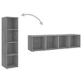 vidaXL TV skrinky 3 ks betónové sivé 142,5x35x36,5 cm drevotrieska