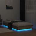 vidaXL Posteľný rám s LED svetlami dub sonoma 90x190 cm