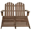 vidaXL 2-miestna záhradná stolička a taburetka Adirondack jedľa hnedá