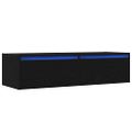 vidaXL TV skrinka s LED svetlami čierna 100X35,5x25 cm