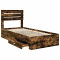 vidaXL Rám postele Dymový dub a striebro 75 x 190 cm Kompozitné drevo