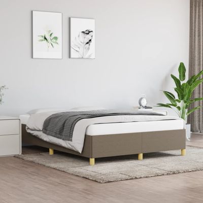 vidaXL Posteľ bez matraca sivohnedá 140x190 cm látka