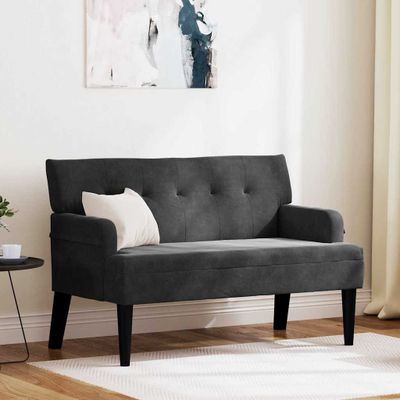 vidaXL Chesterfield lavica Čierna 112 x 65,5 x 75 cm Zamat