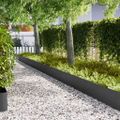 vidaXL Obrubník trávnika 10 ks 100 x 0,05 x 30 cm Čierna