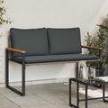vidaXL lavička s vankúšom Sivá a tmavo sivá 115 x 65 x 72 cm Ratan