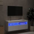 vidaXL TV nástenná skrinka s LED svetlami biela 100x30x40 cm
