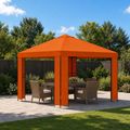 vidaXL Altánok 3 x 3 m Oranžová Polyester a oceľ 190 gsm