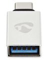 Nedis CCTB60915AL - USB Typ-C Adaptér | Typ-C Zástrčka - A Zásuvka Adaptér, USB 3.2 Gen1, zástrcka USB-C - zásuvka USB-A, hliník, stríbrný