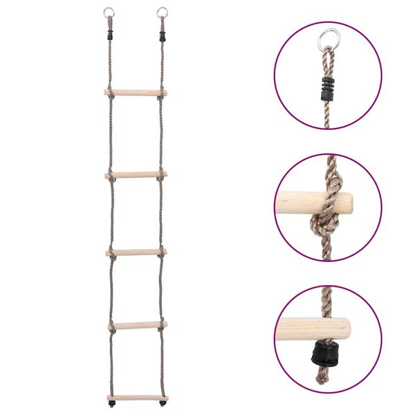 vidaXL 5-stupňový rebrík 210 cm masívne borovicové drevo