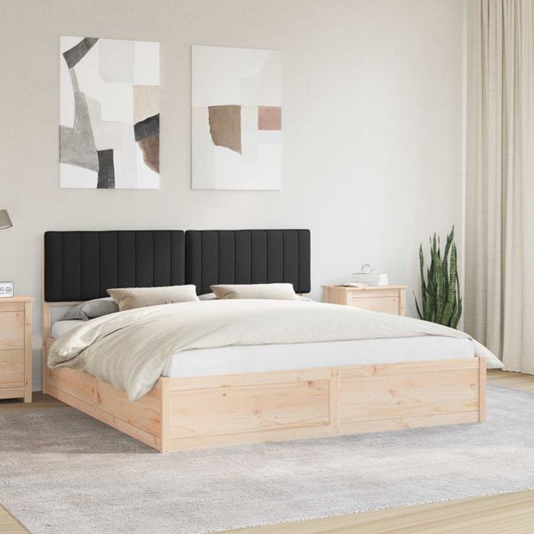 vidaXL Rám postele s čalúneným čelom Čierna 180 x 200 cm