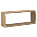 vidaXL Nástenné poličky v tvare kocky 2 ks 60x15x23cm kompozitné drevo