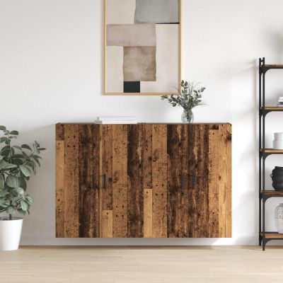 vidaXL Nástenná skrinka Nástenný 2 pcs Staré drevo 69,5 x 34 x 90 cm