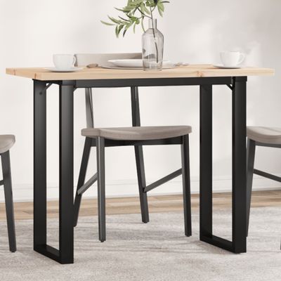vidaXL Jedálenský stolík v tvare O 100x50x75,5 cm borovica a oceľ