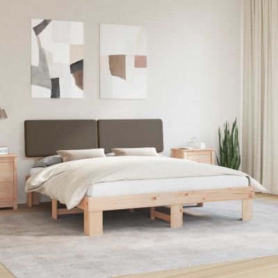 vidaXL Rám postele s čalúneným čelom Sivohnedá 200 x 200 cm