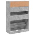 vidaXL Botník s 2 výklopnými zásuvkami betónový sivý 80x34x116 cm
