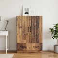 vidaXL Servírovacia skriňa so zásuvkou Staré drevo 66 x 34,5 x 92 cm