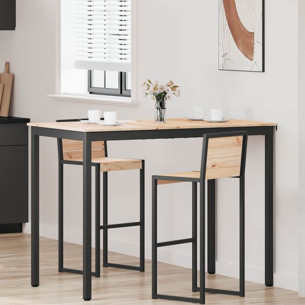 vidaXL Barový stôl Prírodná 140 x 80 x 105 cm Masívne borovicové drevo