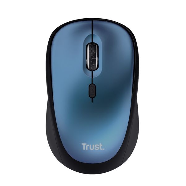TRUST YVI+/Kancelárska/Optická/Pre pravákov/1 600 DPI/Bezdrôtová USB/Modrá