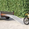 vidaXL Rampy na motocykle 680 kg Strieborná 680 kg Hliník