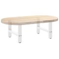 vidaXL Nohy konferenčného stolíka, biele, 2 ks, 50 x (30-31) cm, oceľové