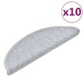 vidaXL Schodové rohože 10 ks 56x17x3 cm svetlosivé polkruhové