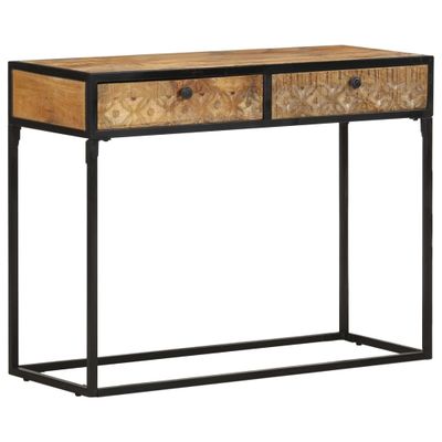 vidaXL Konzolový stolík 100x35x75 cm mangovníkový masív
