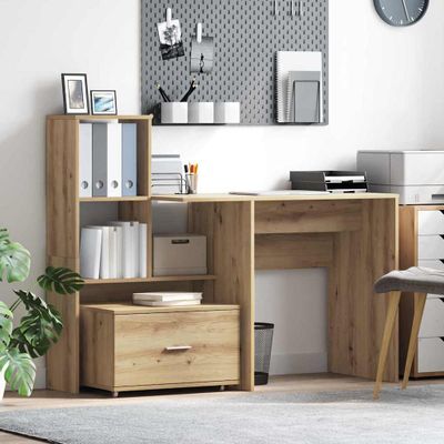 vidaXL Zásuvkový kabinet s kolesom Remeselný dub 55 x 45 x 31 cm