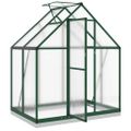 vidaXL Skleník so základovým rámom zelený 169x114x202 cm hliník
