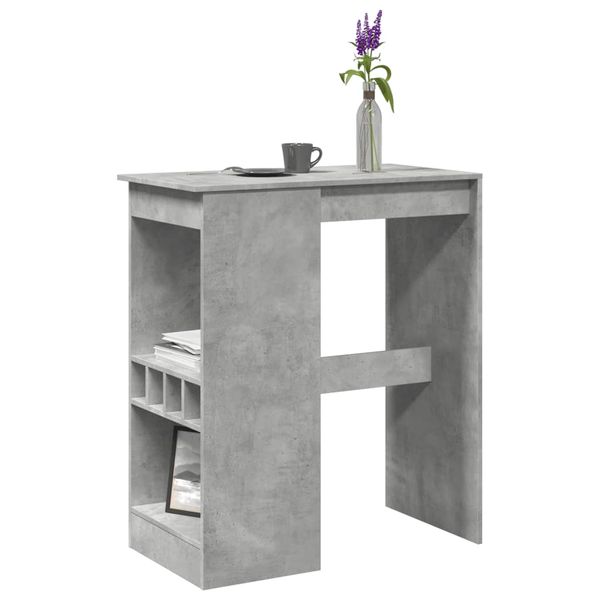 vidaXL Barový stôl s policami betónový 90x47,5x103,5 cm kompoz. drevo