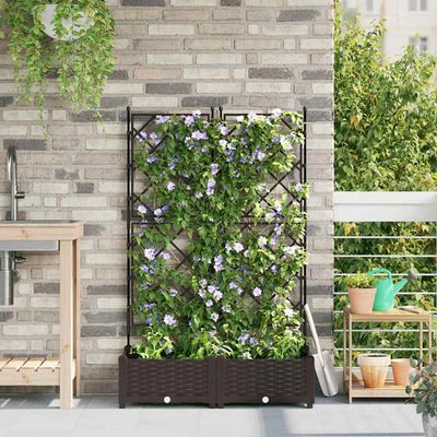 vidaXL Záhradný kvetináč 2 ks Hnedá 80 x 40 x 125,5 cm PP