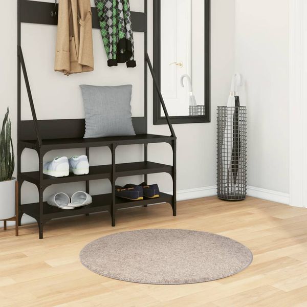vidaXL Shaggy koberec PAMPLONA, vysoký vlas, moderný, béžový Ø 80 cm